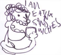 i am eating sandwiches